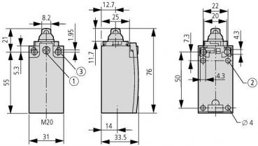 Eaton LS-11S/RL Positionsschalter Schwenkhebel, Sprungschaltglied (266117)