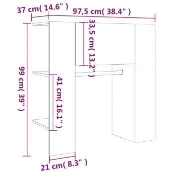 Flurschrank Betongrau 97,5x37x99 cm Holzwerkstoff