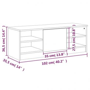 TV-Schrank Weiß 102x35,5x36,5 cm Holzwerkstoff