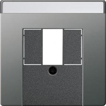 ARDEBO.de Gira 0876600 Abdeckung für TAE und USB mit Beschriftungsfeld, System 55, edelstahl