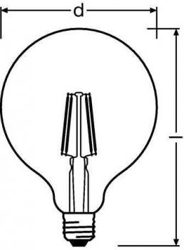 LEDVANCE RF1906 GLOBE 55 LED-Lampe 7 W, 2500 K, E27, warmweiß