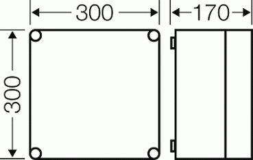 Hensel Mi0201 Leergehäuse 275x275x146 mm nicht durchsichtiger Deckel