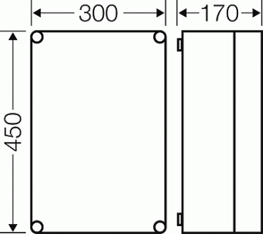 Hensel Mi0301 Leergehäuse 275x425x146 mm, nicht durchsichtiger Deckel