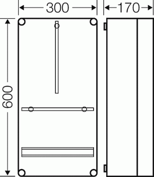 Hensel Mi2400 Zählergehäuse 300x600x170 mm, außen Einbautiefe 146 mm