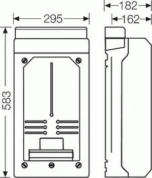 Hensel KV 9339 Zählergehäuse, HxBxT 583x295x182 mm, grau