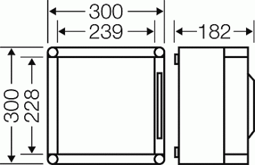 Hensel Mi0220 Leergehäuse 275x275x115 mm, transparenter Scharnierdeckel