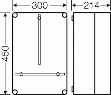 Hensel Mi 2310 Zählergehäuse 300x450x214 mm außen, Einbautiefe 190 mm