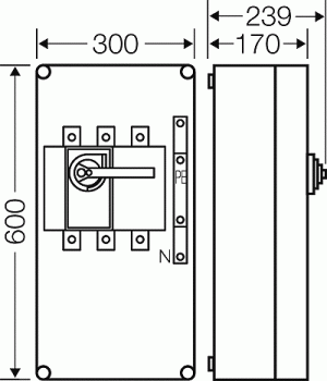 Hensel Mi 7445 Lasttrennschaltergehäuse 400A, 3-Polig+PE+N