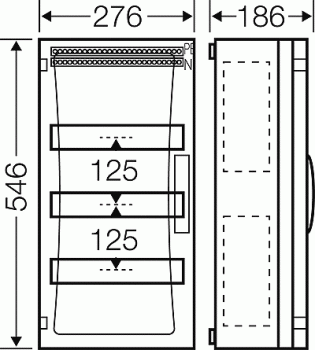 Hensel FP1318 Automatengehäuse mit Verschlussplatten