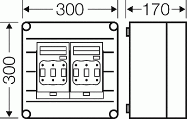 Hensel Mi 6265 NH-Sicherungslasttrenn-Schaltergehäuse 2x3xNH00 auf SaS, 250A, 5-Polig