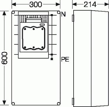 Hensel MI6480 NH-Sicherungslasttrennschaltergehäuse, 250 A, 3polig, 300 mm