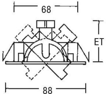 Brumberg NV-Einbaustrahler, GX5,3/50W, chrom matt (1963.03)