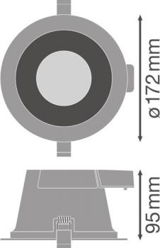 LEDVANCE DL COMFORT DN 155 LED-Downlight, 18 W, 3000 K, 3CCT, IP54, WT, weiß