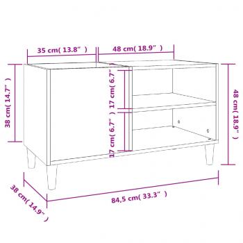 Plattenschrank Grau Sonoma 84,5x38x48 cm Holzwerkstoff