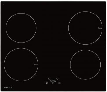 ARDEBO.de Exquisit EKI 701-5 Autarkes Induktionskochfeld, Glaskeramik, 60 cm breit, 4 x 1400 W, rahmenlos