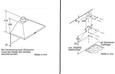 Bosch DWP96BC50 Serie 2 Wandesse, 90 cm breit, Ab-/Umluft, Walmdach-Design, Edelstahl