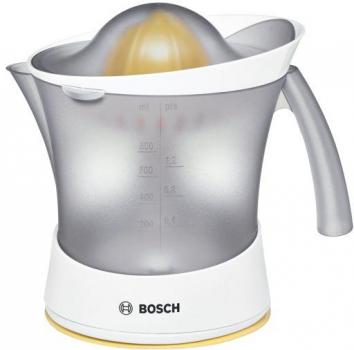 ARDEBO.de Bosch MCP3500N Zitruspresse VitaPress, 25W, Universalpresskegel, Fruchtfleischeinstellung, weiß/gelb