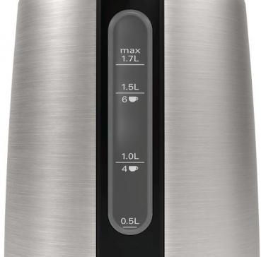 Bosch TWK3P420 Wasserkocher, 2400W, 1,7L, Abschaltautomatik, Trockengeh- und Überhitzungsschutz, Lift-Switch-off, edelstahl/schwarz