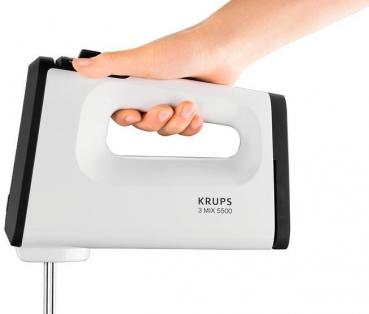 Krups GN5021 3 Mix 5500 Handmixer, 500 W, 5 Geschwindigkeiten, Turbo-Funktion, weiß