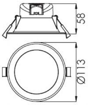 Deko-Light Acrux 90 Deckeneinbauleuchte, 9W, 3000/4000/6000K, verkehrsweiß (565316)