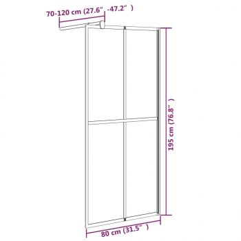 Duschwand für Walk-in Dusche 80x195 cm Dunkles Sicherheitsglas 