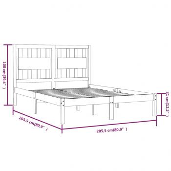 Massivholzbett Schwarz Kiefer 200x200 cm