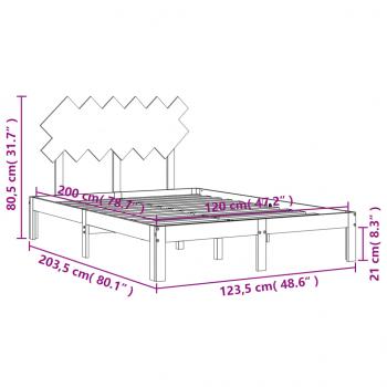 Massivholzbett mit Kopfteil 120x200 cm