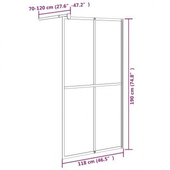 Duschwand für Walk-in Dusche 118x190 cm Dunkles Sicherheitsglas 