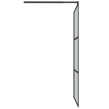 Duschwand für Walk-In Dusche 100x195 cm Dunkel ESG Glas Schwarz