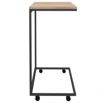 Beistelltisch mit Rollen Schwarz 55x35x70 cm Holzwerkstoff