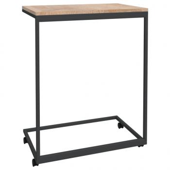 Beistelltisch mit Rollen Schwarz 55x35x70 cm Holzwerkstoff