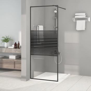 ARDEBO.de - Duschwand für Begehbare Dusche Schwarz 80x195 cm ESG-Glas Klar