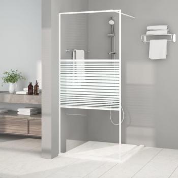 ARDEBO.de - Duschwand für Begehbare Dusche Weiß 90x195 cm ESG-Klarglas