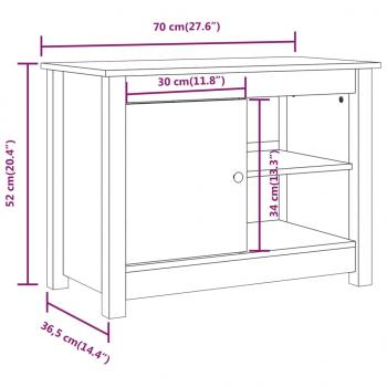 TV-Schrank Schwarz 70x36,5x52 cm Massivholz Kiefer