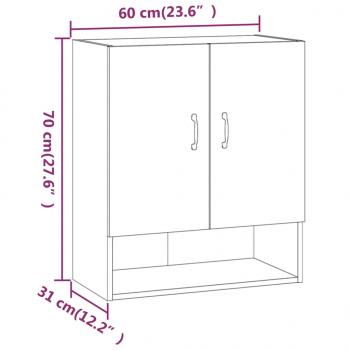 Wandschrank Grau Sonoma 60x31x70 cm Holzwerkstoff