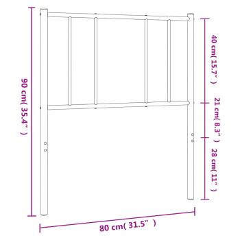 Kopfteil Metall Schwarz 75 cm