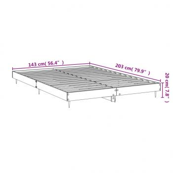 Bettgestell Betongrau 140x200 cm Holzwerkstoff