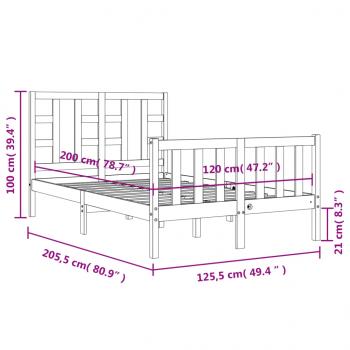 Massivholzbett mit Kopfteil 120x200 cm