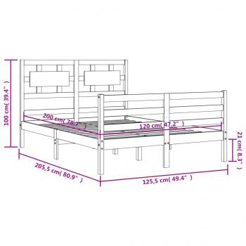 Massivholzbett mit Kopfteil 120x200 cm