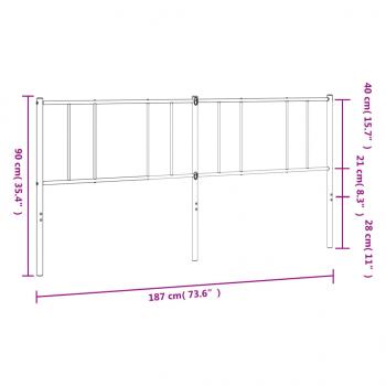 Kopfteil Metall Weiß 180 cm