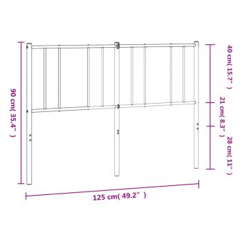 Kopfteil Metall Weiß 120 cm