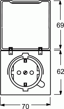 Busch-Jaeger 20 EUGKB-35-101 SCHUKO Steckdosen-Einsatz mit Klappdeckel, Allwetter 44, anthrazit (2CKA002064A0295)