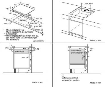 Bosch PXY875DC1E Autarkes Induktionskochfeld, Glaskeramik, 80 cm breit, Edelstahl-Rahmen, Sensor-Tasten