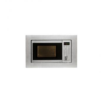 Exquisit EMW 20.1 G Einbau-Mikrowelle mit Grill, 800 W, Edelstahl, 59,5 cm breit, Grill, Edelstahl