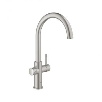 GROHE Blue Home Starter Kit, C-Auslauf, bis 150° schwenkbar, supersteel (31455DC1)