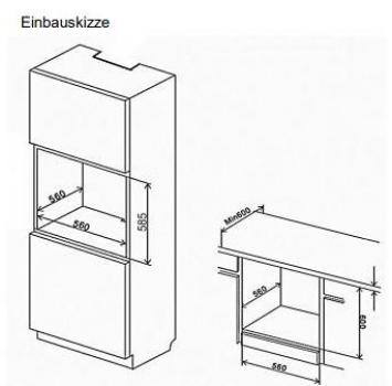 Exquisit EBE65-1H EEK: A Elektro-Einbaubackofen, 60 cm breit, 51 Liter, Heißluft, Grill, inox