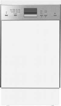 Amica EGSP 14895-1 E Teilintegrierter Geschirrspüler, 45 cm breit, 10 Maßgedecke, Aquastopp, Startzeitvorwahl, Besteckschublade, edelstahl