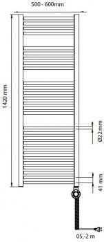 Bosch Heat Radiator 4500 Badheizkörper, 750W, 1420x500x30, weiß (7738335605)