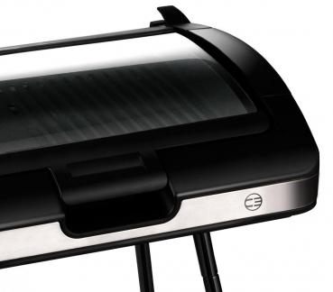 Cloer 6720 Outdoor-Barbecue-Grill, 2200 W, Glasdeckel, schwarz