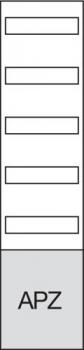 Hager ZU37VT5APZ2 Verteilerfeld, univers Z, Höhe 1050mm, 5-reihig, 1-feldig, mit APZ unten